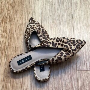 Aqua Animal Print Women's Flats with How hair upper